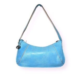 Monsac Croc Leather Baguette Bag